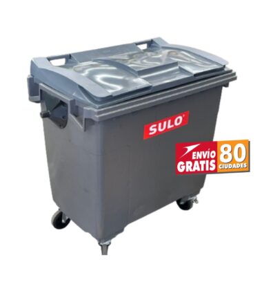 Contenedor de Basura 800 Litros SULO Gris con Tapa