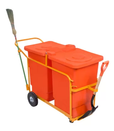 Contenedor de basura barrendero de 400 litros con estructura resistente