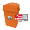 Bote de Basura 65L Sablón Naranja con Tapa Balancín Lateral