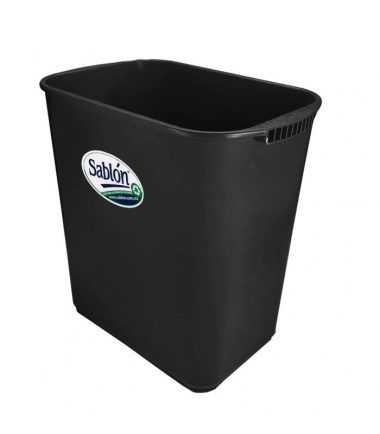 Cesto de basura de 26 litros Sablón color negro sin asas
