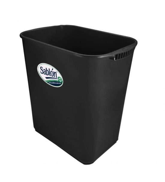 Cesto de basura de 26 litros Sablón color negro sin asas