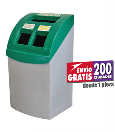 Estación de separación de basura de tres divisiones con tapa