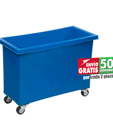 Carro canillero de 350 litros con ruedas giratorias y tapa