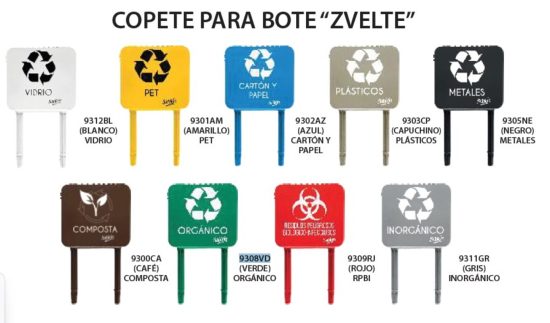 Copete para Bote de Basura Zvelte Sablón en 9 colores