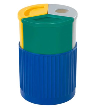 Papelera Triple WT para Separación de Residuos con tres compartimentos