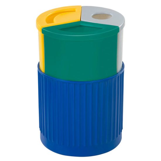 Papelera Triple WT para Separación de Residuos con tres compartimentos