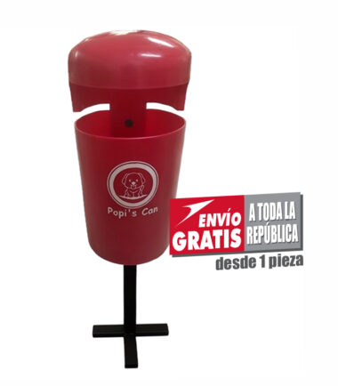 Papelera urbana de 30 litros con poste para exteriores