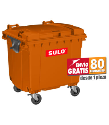 Contenedor de Basura SULO 1100 Litros Color Naranja