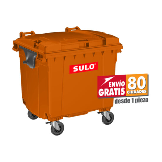 Contenedor de Basura SULO 1100 Litros Color Naranja